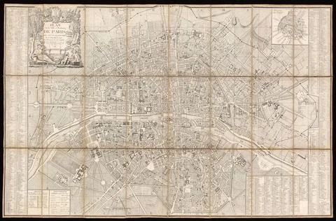 RECORD DATE NOT STATED  Plan de la ville et faubourg de Paris avec tous se... Stock Photos