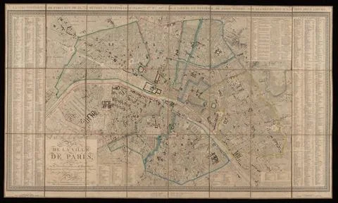 RECORD DATE NOT STATED  Plan de la ville de Paris : divisÃ en 12 arrondiss.. Stock Photos