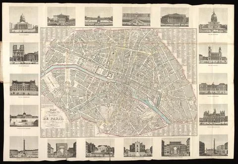 RECORD DATE NOT STATED  Plan routier de la ville de Paris, divisÃ en douze.. 写真素材