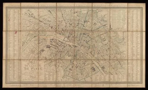 RECORD DATE NOT STATED  Plan de la ville de Paris : divisÃ en 12 arrondiss.. Stock Photos