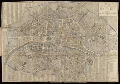 RECORD DATE NOT STATED  Plan routier de la ville et fauxbourgs de Paris : ... Stock Photos
