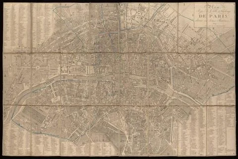 RECORD DATE NOT STATED  Plan routier de la ville et fauxbourgs de Paris : ... Stock Photos