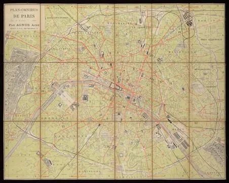 RECORD DATE NOT STATED  Plan-omnibus de Paris / par Agnus ainÃ , 1885. Agn.. 写真素材