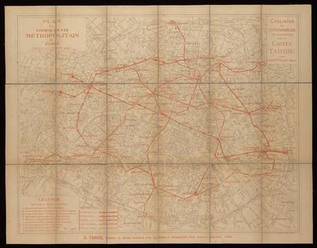 RECORD DATE NOT STATED  Plan du Chemin de fer mÃ tropolitain de Paris / A... Foto stock