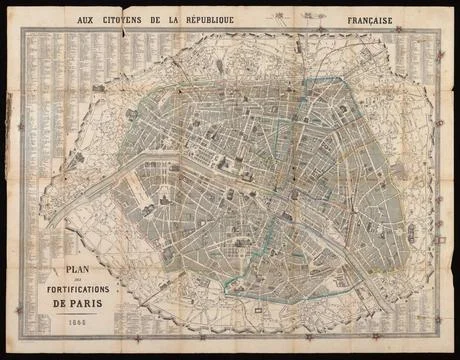 RECORD DATE NOT STATED  Plan des fortifications de Paris, 1848. 1848 Title... 写真素材