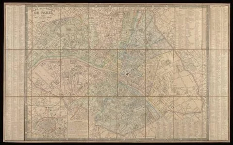 RECORD DATE NOT STATED  Plan itinÃ raire de Paris / dressÃ par Achin, 1855. 写真素材