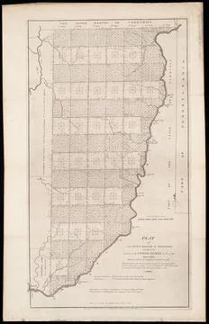 RECORD DATE NOT STATED Plat of the seven ranges of townships being part of... Fotos de archivo