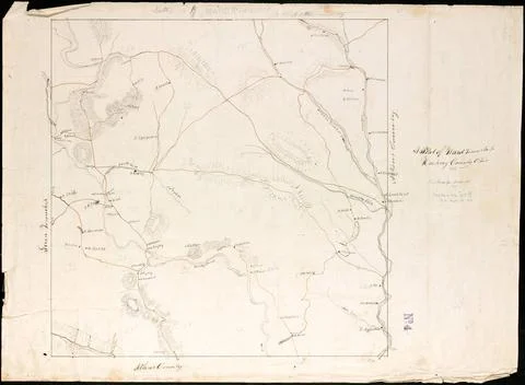 RECORD DATE NOT STATED A plat of Ward township, Hocking County Ohio , Ward... Fotos de archivo