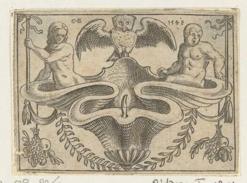 RECORD DATE NOT STATED  Plat decoration with golf pelvis, 1548 print There... Fotos de archivo