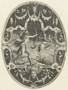 RECORD DATE NOT STATED  Plat decoration: Hercules shoots the Centaur Nessu... Fotos de archivo