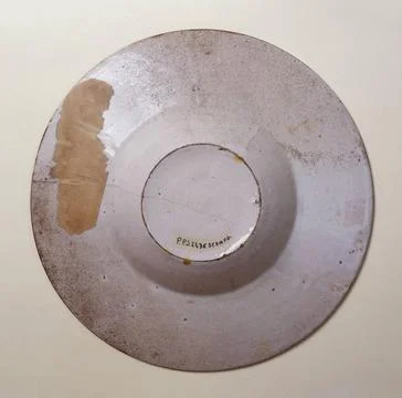 RECORD DATE NOT STATED  Plate with vegetable decorative patterns, Italian ... 스톡 사진