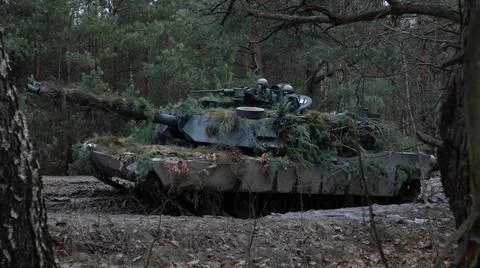 RECORD DATE NOT STATED  A Polish M1 Abrams training with a U.S. tank batta... Stock Photos
