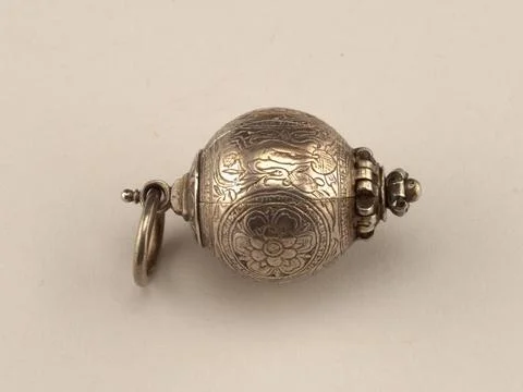 RECORD DATE NOT STATED Pomander (Germany); molded and engraved silver, par... Stock Photos