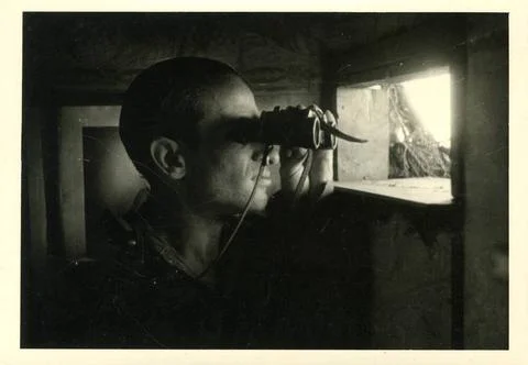 RECORD DATE NOT STATED Portrait of Divisionary Soldier with Prismatic. Div... Stock Photos