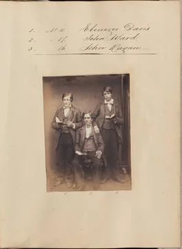 RECORD DATE NOT STATED Portrait of Ebenezer Davis, John Ward, and John Rag... Stock Photos