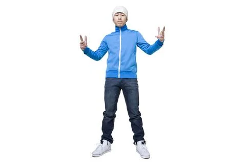 RECORD DATE NOT STATED Portrait of a Chinese man break dancing Beijing Chi... 스톡 사진
