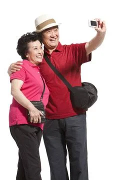 RECORD DATE NOT STATED Portrait of senior Chinese couple travelling Beijin... Foto stock