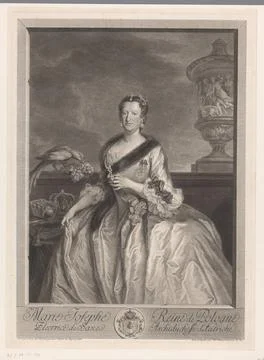 RECORD DATE NOT STATED  Portrait of Maria Josepha van Austria, Georg Fried... Stock Photos