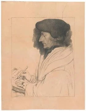 RECORD DATE NOT STATED  Portrait of Erazm of Rotterdam, graphics rose; God... Stock Photos
