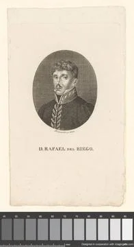 RECORD DATE NOT STATED  Portret Van Rafael del Riego, Friedrich Rossmässle.. Stock Photos