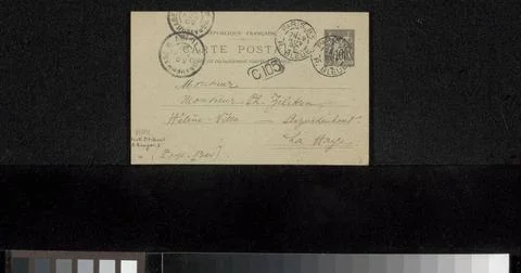 RECORD DATE NOT STATED  Postcard to Philip Zilcken, 1897 Paris cardboard. ... Foto stock