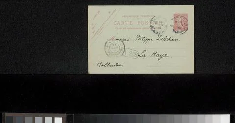 RECORD DATE NOT STATED  Postcard to Philip Zilcken, 1906 Paris cardboard. ... Foto stock