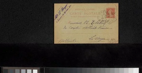 RECORD DATE NOT STATED  Postcard to Philip Zilcken, 1920 Paris cardboard. ... Foto stock