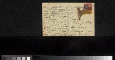 RECORD DATE NOT STATED  Postcard to Philip Zilcken, in Or Before 1925 Pari... Fotos de archivo