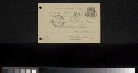 RECORD DATE NOT STATED  Postcard to Philip Zilcken, Before c. 1901 Paris c... Foto stock