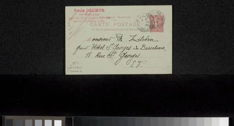 RECORD DATE NOT STATED  Postcard to Philip Zilcken, 1906 Paris cardboard. ... Foto stock