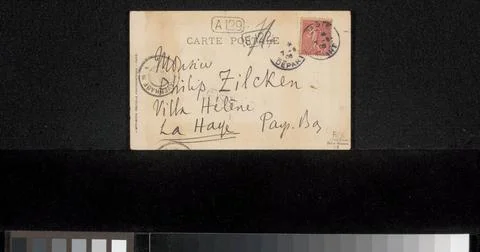 RECORD DATE NOT STATED  Postcard to Philip Zilcken, in Or Before 1906 Pari... Fotos de archivo