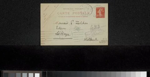 RECORD DATE NOT STATED  Postcard to Philip Zilcken, 1913 Paris cardboard. ... Foto stock