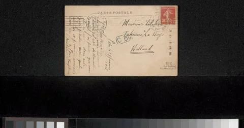 RECORD DATE NOT STATED  Postcard to Philip Zilcken, 1913 Paris cardboard. ... Foto stock