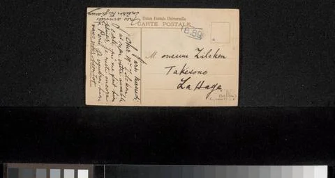 RECORD DATE NOT STATED  Postcard to Philip Zilcken, 1913 Paris cardboard. ... Stock Photos