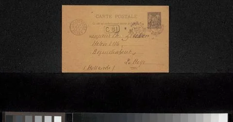 RECORD DATE NOT STATED  Postcard to Philip Zilcken, in or before 1892 Pari... Stock-Fotos