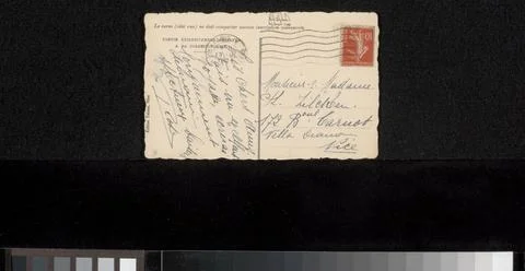 RECORD DATE NOT STATED  Postcard to Philip Zilcken, in Or Before 1924 Pari... Stock-Fotos