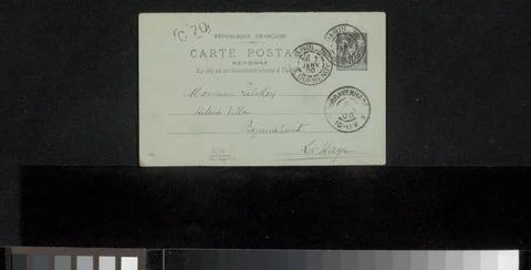 RECORD DATE NOT STATED  Postcard to Philip Zilcken, in Or Before 1900 Pari... Stock Photos