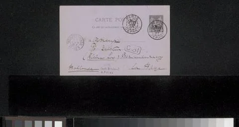 RECORD DATE NOT STATED  Postcard to Philip Zilcken, Adriaan Pit, 1887 Pari... 写真素材