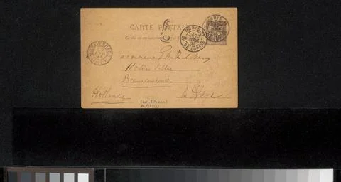 RECORD DATE NOT STATED  Postcard to Philip Zilcken, Adriaan Pit, 1891 Pari... Stock Photos