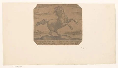RECORD DATE NOT STATED  Prancing horse looking forward for a seascape, Ant... Stock Photos