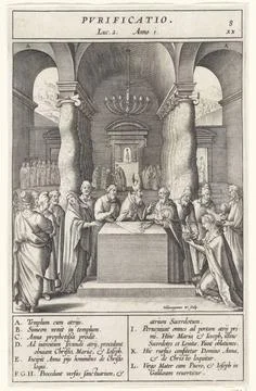 RECORD DATE NOT STATED  Presentation in the Temple, Hieronymus Wierix, Aft... 스톡 사진