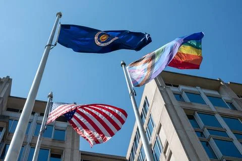 RECORD DATE NOT STATED  Pride Progress Flag Raising Ceremony at NASA HQ. T... Stock Photos