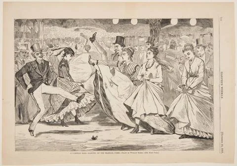 RECORD DATE NOT STATED Print, A Parisian Ball Dancing at the Mabille, Pari... 스톡 사진