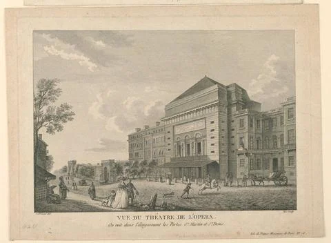 RECORD DATE NOT STATED Print, View of the Opera in Paris; engraving on pap... Stock Photos