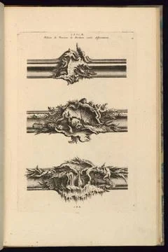 RECORD DATE NOT STATED Print, Design for Three Parts of Picture Frames; De... Foto stock
