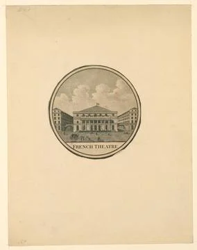 RECORD DATE NOT STATED Print, ThÃ atre Francais, Paris; engraving on paper.. Stock Photos