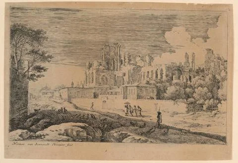 RECORD DATE NOT STATED Print, The Lady with the Parasol, 1650; Print Maker... Foto stock