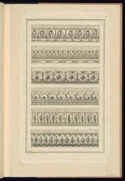 RECORD DATE NOT STATED Print, Repeating Pattern Designs for Borders; Desig... Foto stock