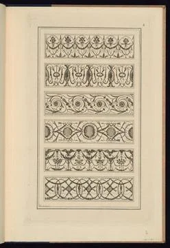 RECORD DATE NOT STATED Print, Repeating Pattern Designs for Borders; Desig... Foto stock