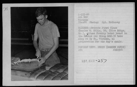RECORD DATE NOT STATED  Private First Class Charles T. Dills, a messman, i... Stock Photos